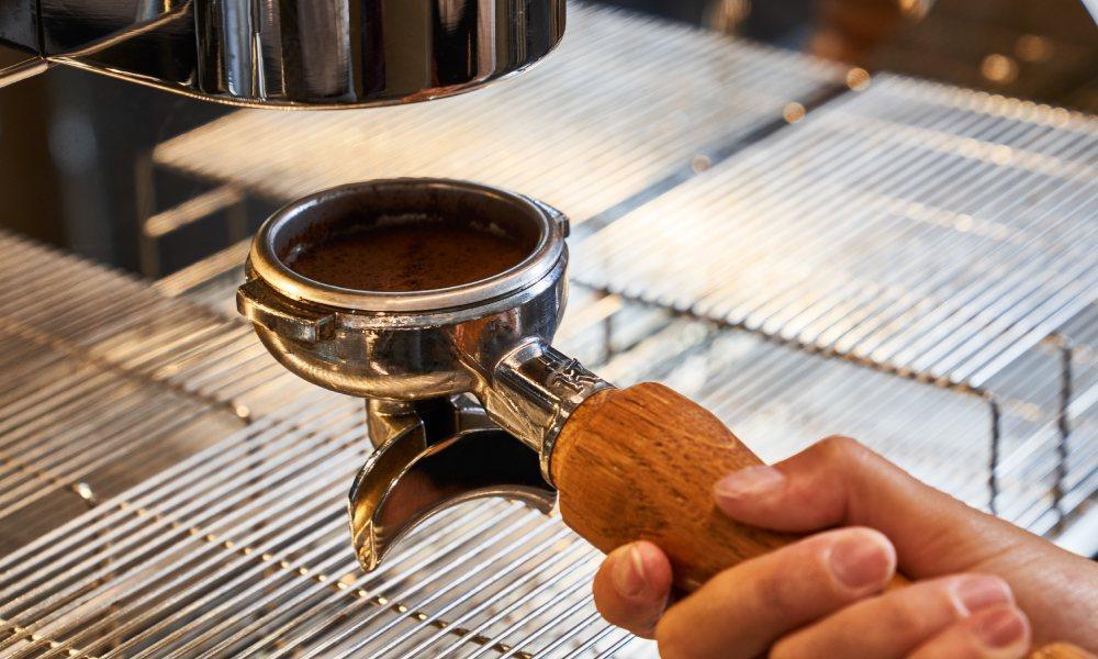 brewing espresso